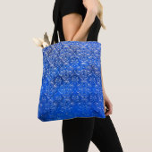 Blaues Glas mit Musterpattern, abstraktes Glas, Tasche (Von Nahem)