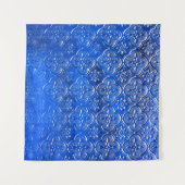 Blaues Glas mit Musterpattern, abstraktes Glas, Wandteppich (Vorderseite (Horizontal))