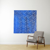 Blaues Glas mit Musterpattern, abstraktes Glas, Wandteppich (Beispiel (Horizontal))