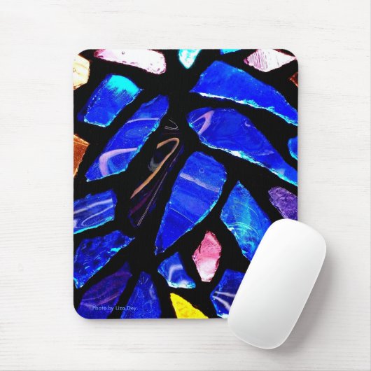 'Blaues Glas' Mousepad (Mit Mouse)