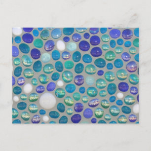 Blaues Glas Postkarte