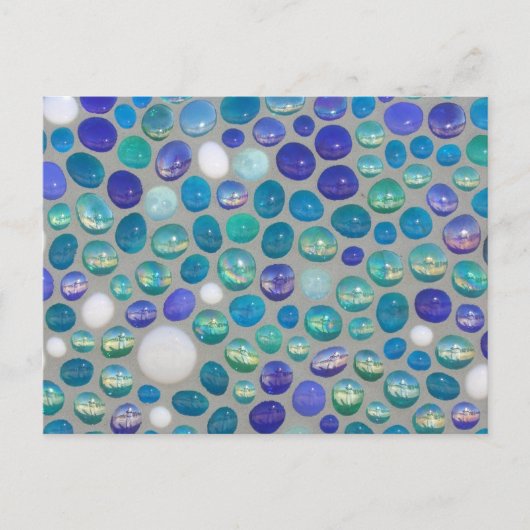 Blaues Glas Postkarte (Vorderseite)