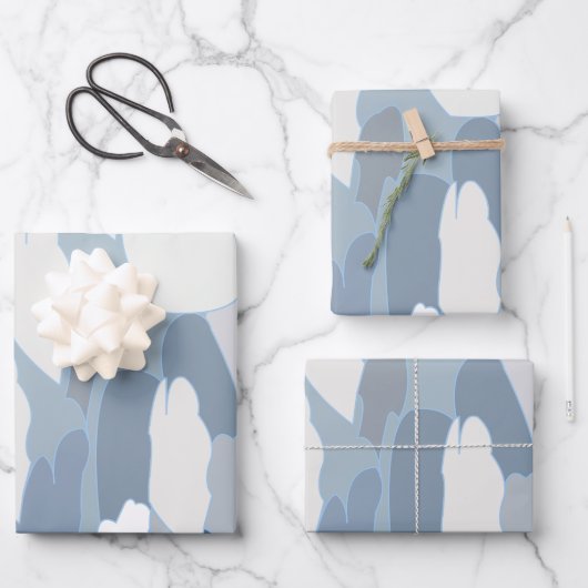 Blaues Gletscher-Eismuster Geschenkpapier Set (Vorderseite)