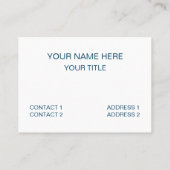 Blaues Gletscher-Eismuster Visitenkarte (Rückseite)