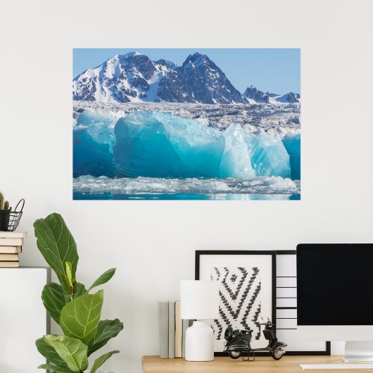 Blaues Gletschereis, Norwegen Poster (Heimbüro)