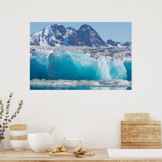 Blaues Gletschereis, Norwegen Poster (Küche)