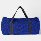 Blaues Glittery Leopard Muster Duffle Bag (Vorderseite)