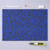 Blaues Glittery Leopard Muster Seidenpapier (Handwerk)