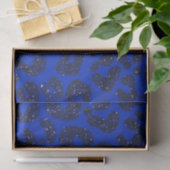 Blaues Glittery Leopard Muster Seidenpapier (Geschenk)