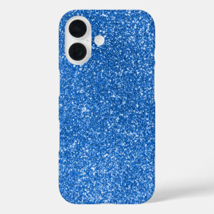 Blaues Glitzer iPhone 16 Hülle