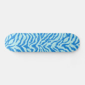 Blaues Glitzer-Druckzebra-Streifen-Muster Skateboard (Horizontal)