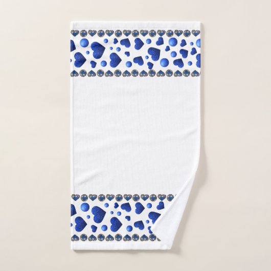 Blaues Glitzer - Herzklopfen Set (Handtuch)