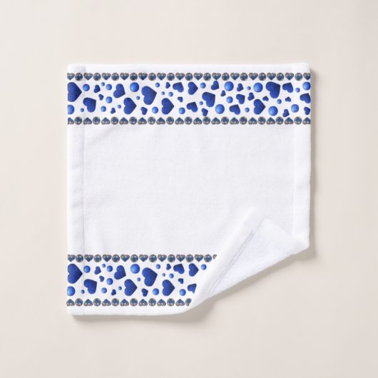 Blaues Glitzer - Herzklopfen Set (Waschlappen)