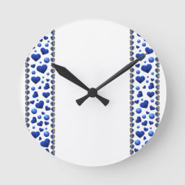 Blaues Glitzer Runde Wanduhr