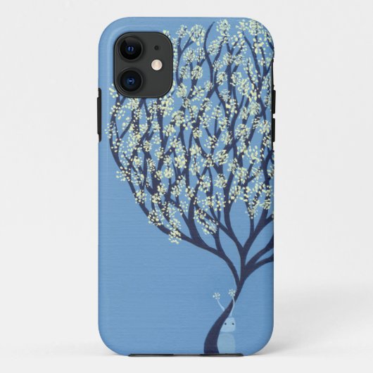 Blaues glückliches Case-Mate iPhone hülle (Rückseite)