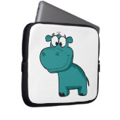 Blaues glückliches Flusspferd Laptopschutzhülle (Vorne Rechts)