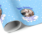 Blaues glückliches Foto-Verpackungs-Papier Geschenkpapier (Rolleneckpunkt)