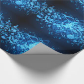 Blaues Glühen-Musiknoten-Muster Geschenkpapier (Ecke)