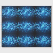Blaues Glühen-Musiknoten-Muster Geschenkpapier (Flach)
