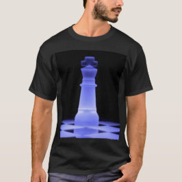 Blaues glühendes Stück König-Schach T-Shirt