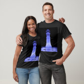 Blaues glühendes Stück König-Schach T-Shirt (Unisex)