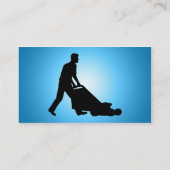 blaues Glühenrasenmähen Visitenkarte (Rückseite)