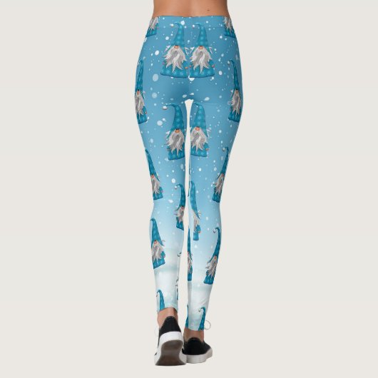 Blaues Gnome-Muster Leggings (Rückseite)