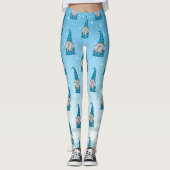 Blaues Gnome-Muster Leggings (Vorderseite)