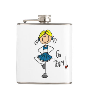 Blaues Go-Team-Cheerleader Flachmann