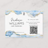Blaues Gold Age Lash Eyelash Verlängerung Nachsorg Visitenkarte (Rückseite)