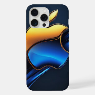 Blaues Gold-Apfelsymbol mit fließenden abstrakten  iPhone 15 Pro Max Hülle