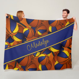 Blaues Gold Basketball-Team: Mädchensportraum Fleecedecke