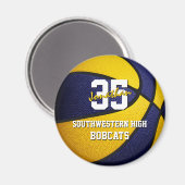 Blaues Gold Basketball-Team Magnet (Vorderseite/Rückseite)