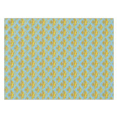 Blaues Gold Damask Muster Tischdecke (Vorderseite (Horizontal))