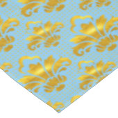 Blaues Gold Damask Muster Tischdecke (Schrägansicht)