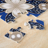 Blaues Gold Dekoratives Puzzle (Seite)