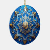 Blaues Gold Dekoratives Weihnachtsornament (Rechts)
