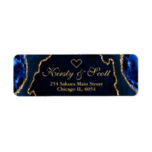 Blaues Gold-Faux-Glitter-Achat-Hochzeit