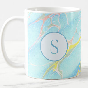 Blaues Gold gedrucktes Marmormuster individuelles Kaffeetasse