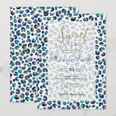 Blaues Gold Glitter Leopard Muster (Vorne/Hinten)