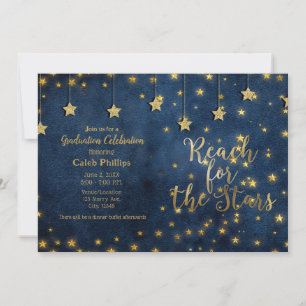 Blaues Gold Greife nach den Sternen Himmlische Gra Einladung