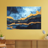 Blaues Gold Leinwanddruck (Insitu (Wohnzimmer))