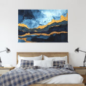 Blaues Gold Leinwanddruck (Insitu (Schlafzimmer))