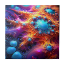 Blaues Gold & Lila psychedelisches Fraktal