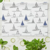 Blaues Gold Muster#5 ID1009 Geschirrtuch (Gefaltet)