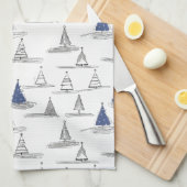 Blaues Gold Muster#5 ID1009 Geschirrtuch (Viertel Falte)