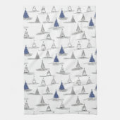 Blaues Gold Muster#5 ID1009 Geschirrtuch (Vertikal)