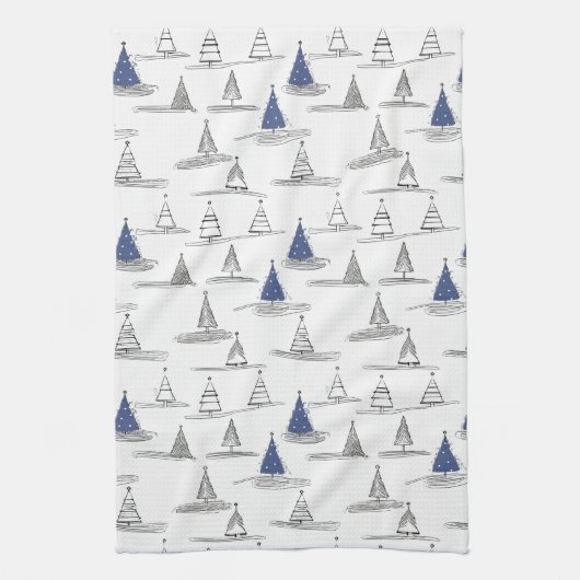 Blaues Gold Muster#5 ID1009 Geschirrtuch (Vertikal)