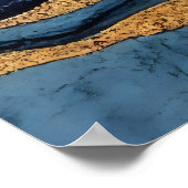 Blaues Gold Poster (Ecke)
