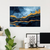 Blaues Gold Poster (Heimbüro)